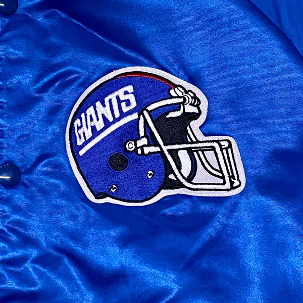 Vintage 1980's New York Giants Chalk Line Satin Bomber Jacket Size